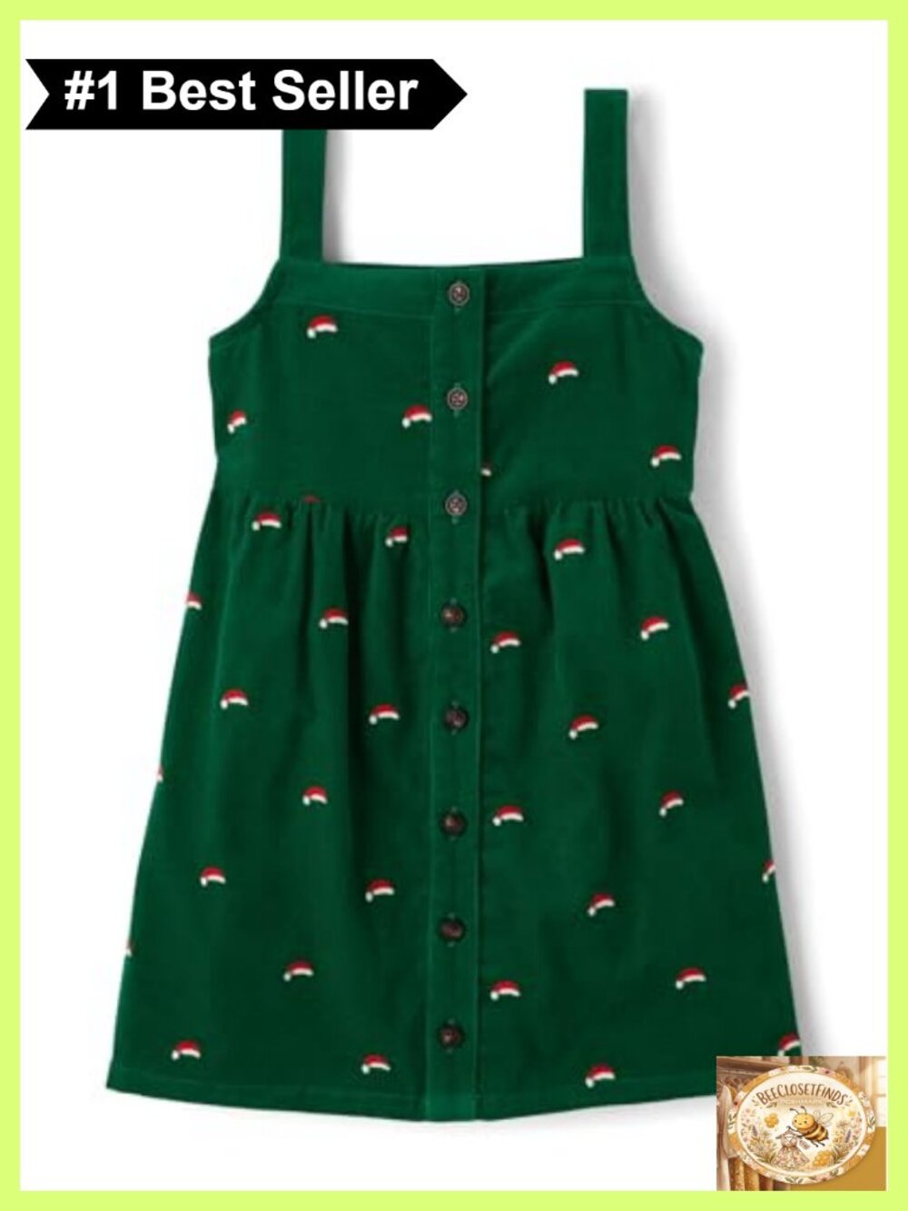 Girls Corduroy Sleeveless Dress Button Front Knee Length